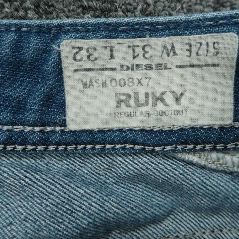 Diesel Jeans Mens 31x30 Blue Ruky Bootcut 5 Pocket Medium Wash Denim